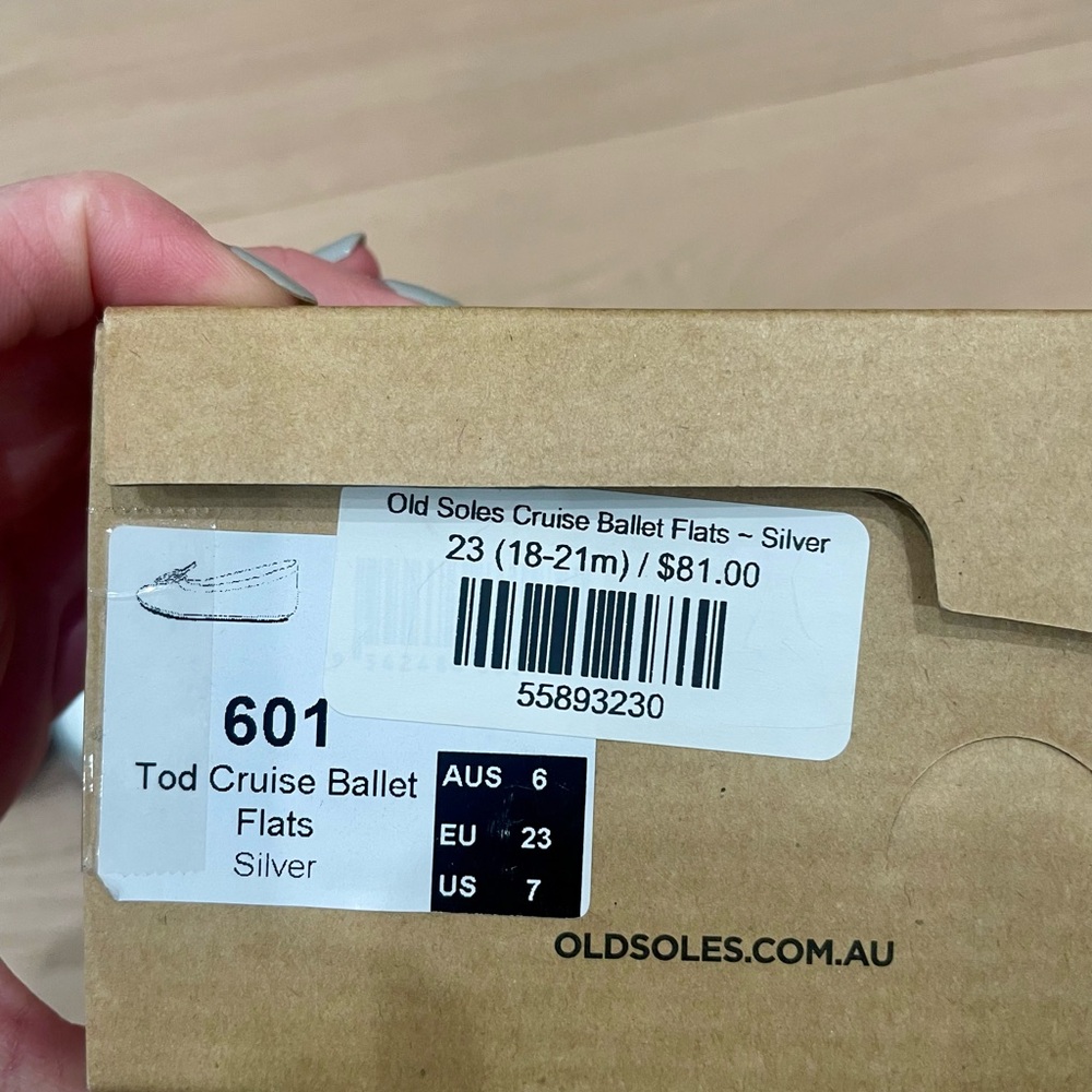 Old Soles Cruise Silver Ballet Flats - Picture 3 of 4